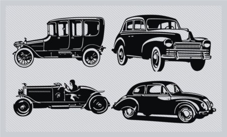 Vintage Car Silhouette Pack vector graphics