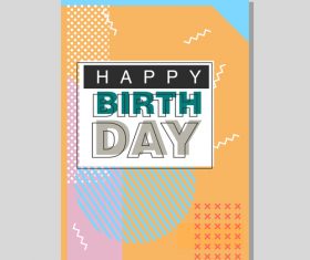 Vintage birthday flyer template design vector 01