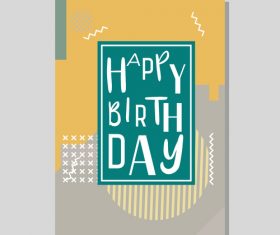Vintage birthday flyer template design vector 02