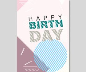 Vintage birthday flyer template design vector 04