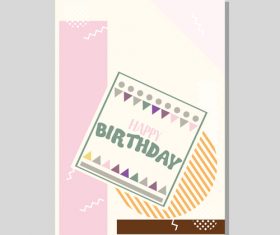 Vintage birthday flyer template design vector 05
