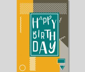 Vintage birthday flyer template design vector 07