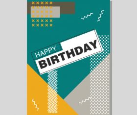 Vintage birthday flyer template design vector 08