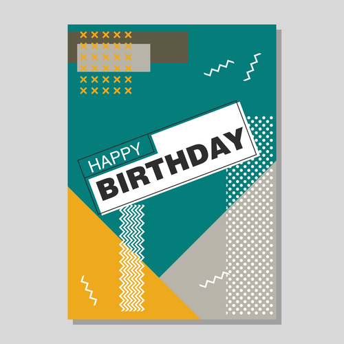 Vintage birthday flyer template design vector 08