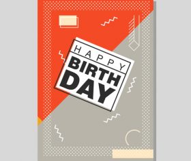 Vintage birthday flyer template design vector 09