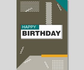 Vintage birthday flyer template design vector 14