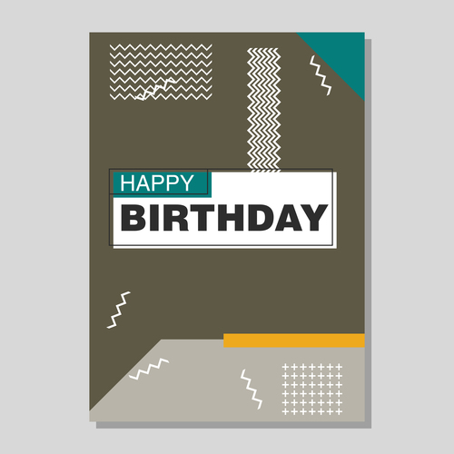 Vintage birthday flyer template design vector 14
