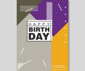 Vintage birthday flyer template design vector 15