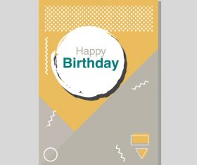 Vintage birthday flyer template design vector 16