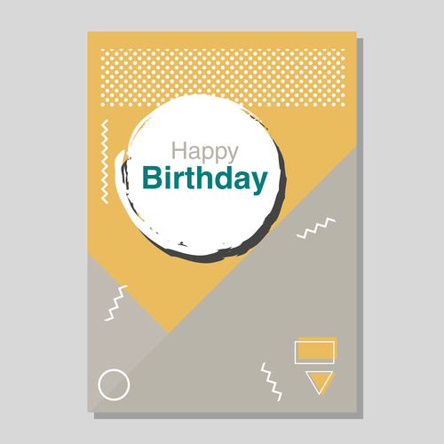 Vintage birthday flyer template design vector 16