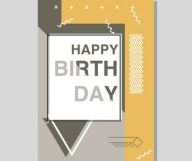 Vintage birthday flyer template design vector 17
