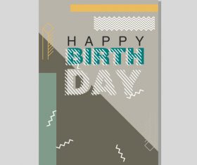 Vintage birthday flyer template design vector 18
