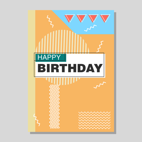 Vintage birthday flyer template design vector 21