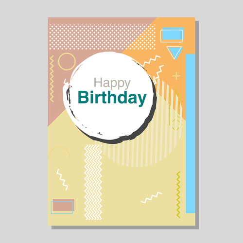 Vintage birthday flyer template design vector 23