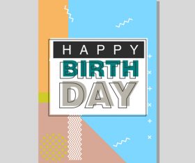 Vintage birthday flyer template design vector 25