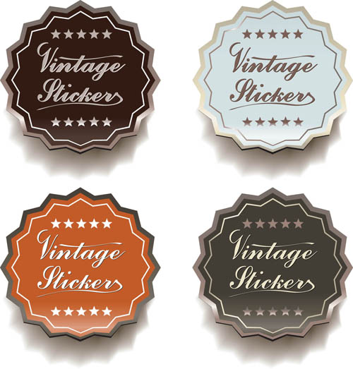 Vintage circular Sale Labels 1 vector