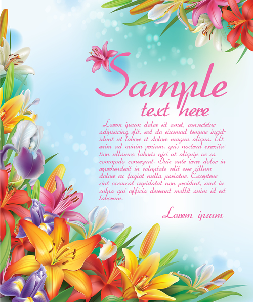 Vintage floral card template vectors design 01