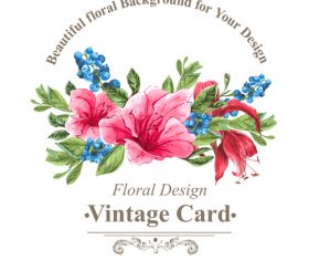 Vintage floral card template vectors design 07