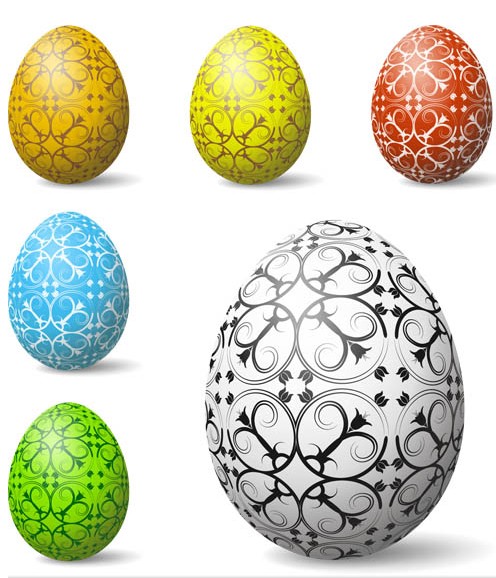 Vivid Easter Eggs vector set