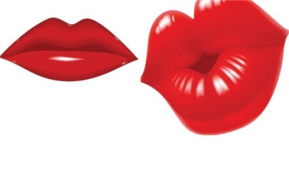 Vivid red lips design vector