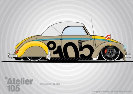 Volkswagen Beetle Graphics Illustration vector