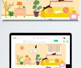 Warm vector living room home background design