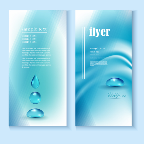 Water flyer cover template vectors 01