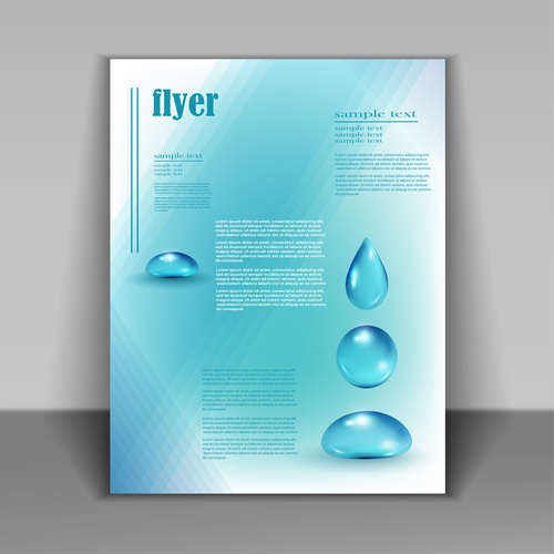 Water flyer cover template vectors 02