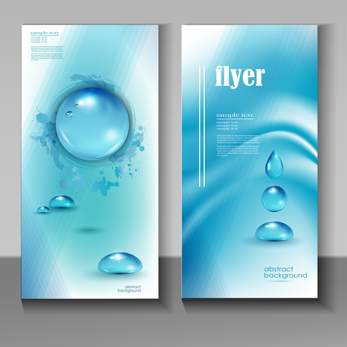 Water flyer cover template vectors 04