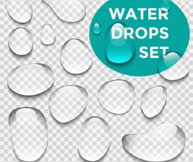Water transparent illustration vector set 01