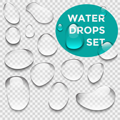 Water transparent illustration vector set 01