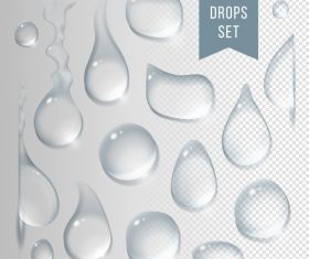 Water transparent illustration vector set 02