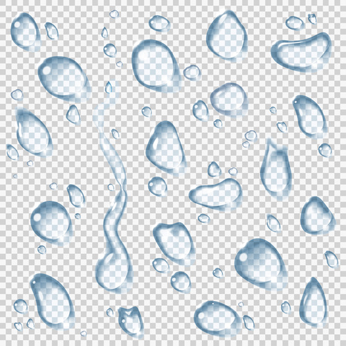 Water transparent illustration vector set 03