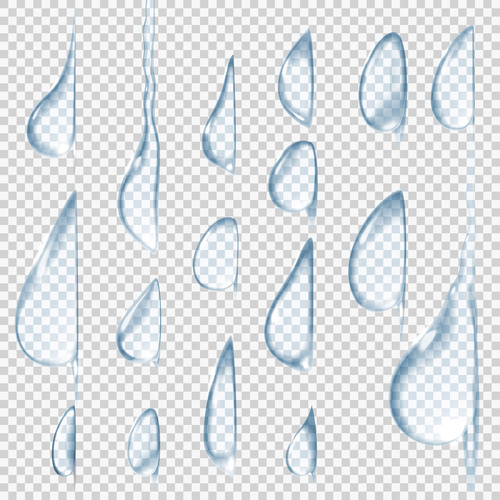 Water transparent illustration vector set 05