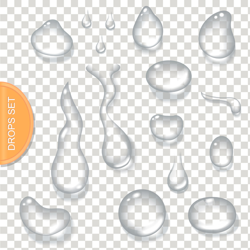 Water transparent illustration vector set 06