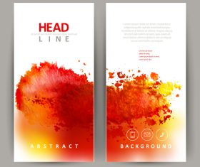 Watercolor vertical banner abstract vector 01