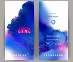 Watercolor vertical banner abstract vector 02