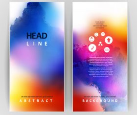 Watercolor vertical banner abstract vector 03