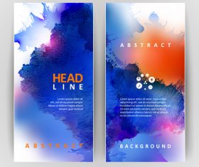 Watercolor vertical banner abstract vector 04