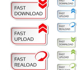 Web download with upload sticker vector material 01