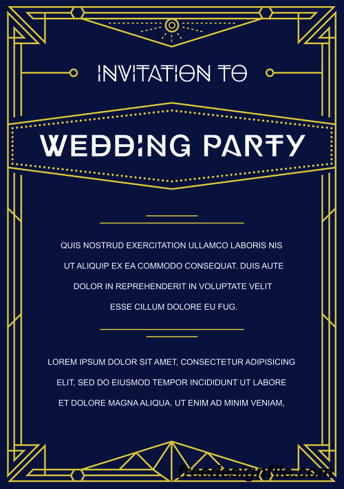 Wedding vintage invitation card template vectors 01