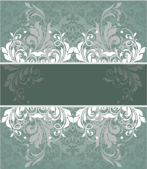White Floral elements background vector