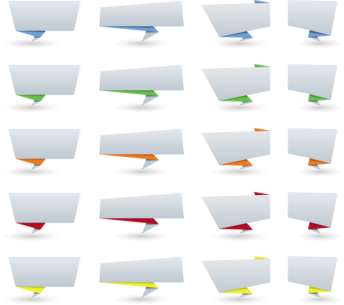 White Origami Speech bubbles 1 vector