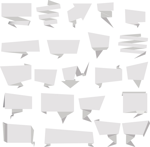 White Origami Speech bubbles 2 vector