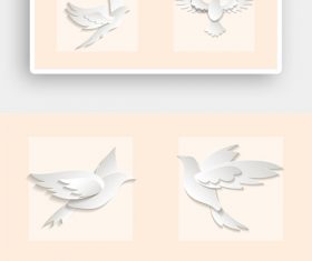 White paper cut peace dove vector