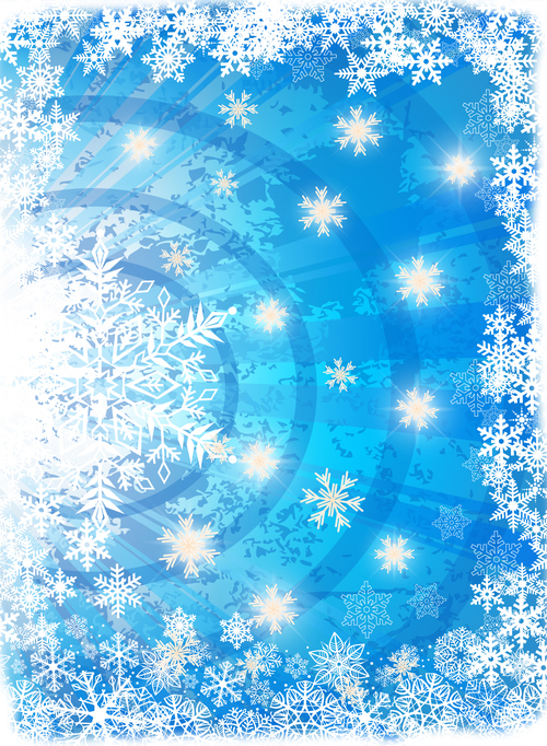 Winter cold christmas background vectors set 05