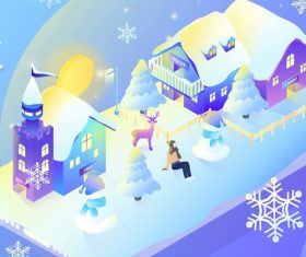 Winter gradient vector illustration