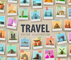 World travel photo background design vector 03