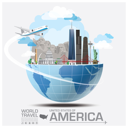 World travel with global travel creative vector design 02