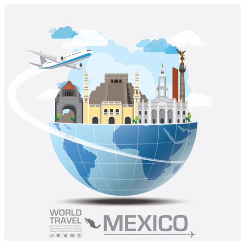 World travel with global travel creative vector design 05
